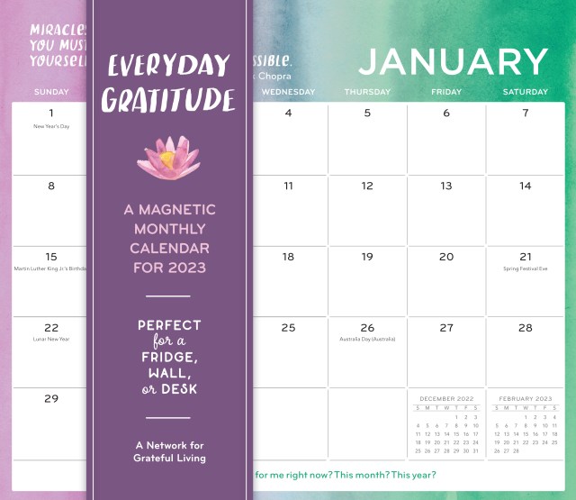 Everyday Gratitude: A Magnetic Monthly Wall Calendar 2023