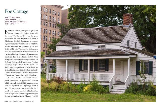 Hidden Landmarks of New York interior spread #4 Poe Cottage, one time residence of Edgar Allan Poe, in the Bronx, Ne w York