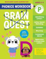 Brain Quest Phonics Workbook: Pre-Kindergarten